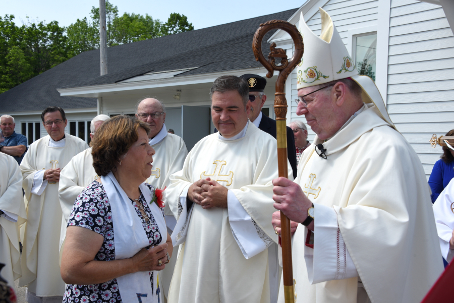 Josie Hebert shares a few thoughts before Bishop Deeley.