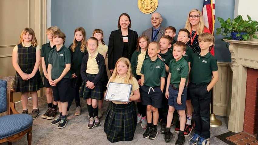 St. John's third grader honored at State House 