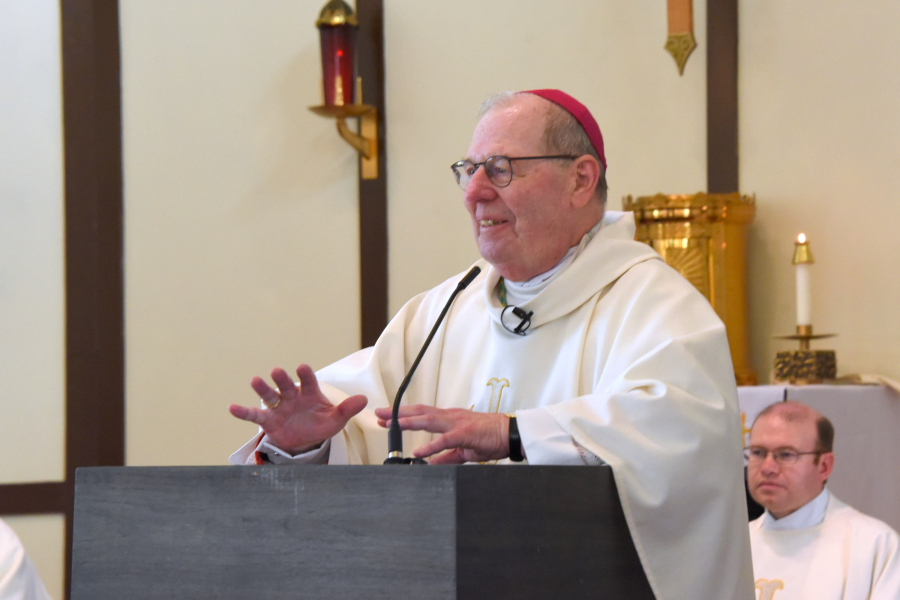 Bishop Deeley delivers his homily