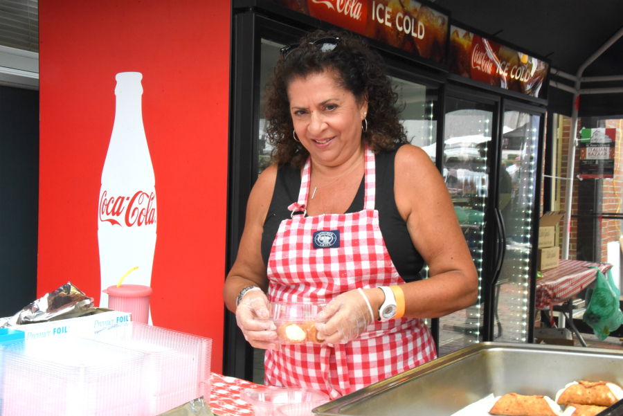 Woman packages cannoli