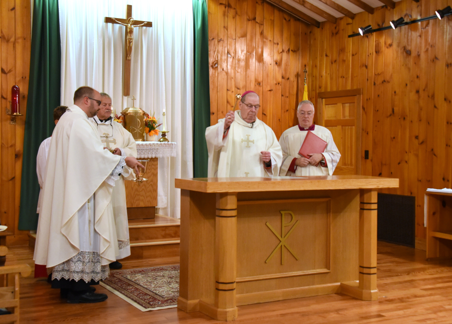 Blessing the altar