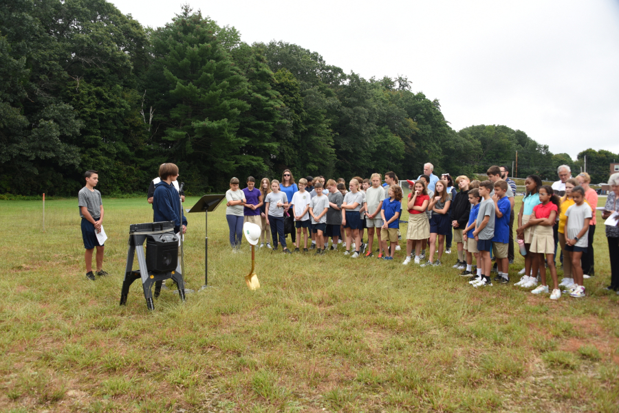 Wide shot of groundbreaking