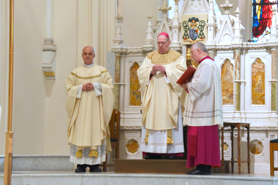 Bishop Robert Deeley, Father Seamus Griesbach, and Msgr. Marc Caron