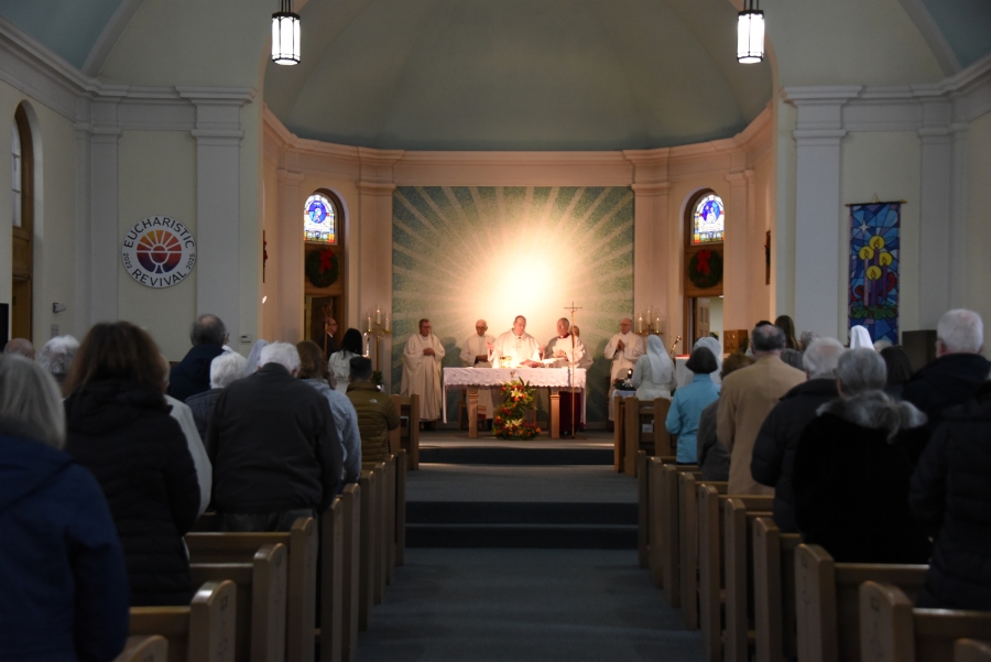 VIew from the back of the chapel.