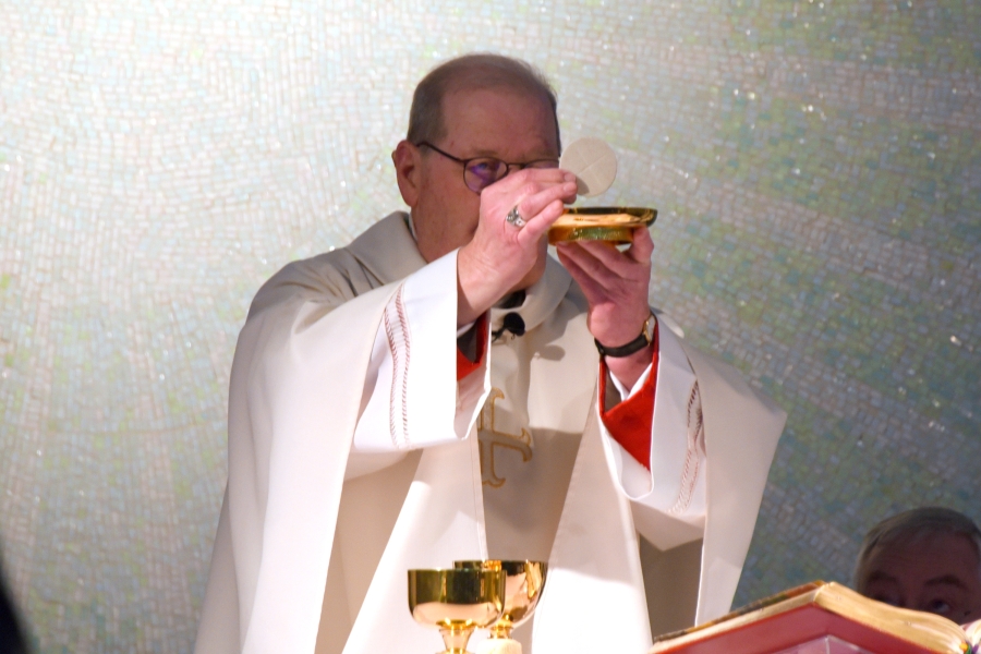 Bishop Robert Deeley during consecration.