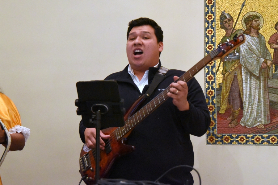 Jonathan Majano plays guitar