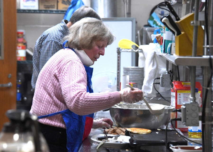 Woman making pancakes