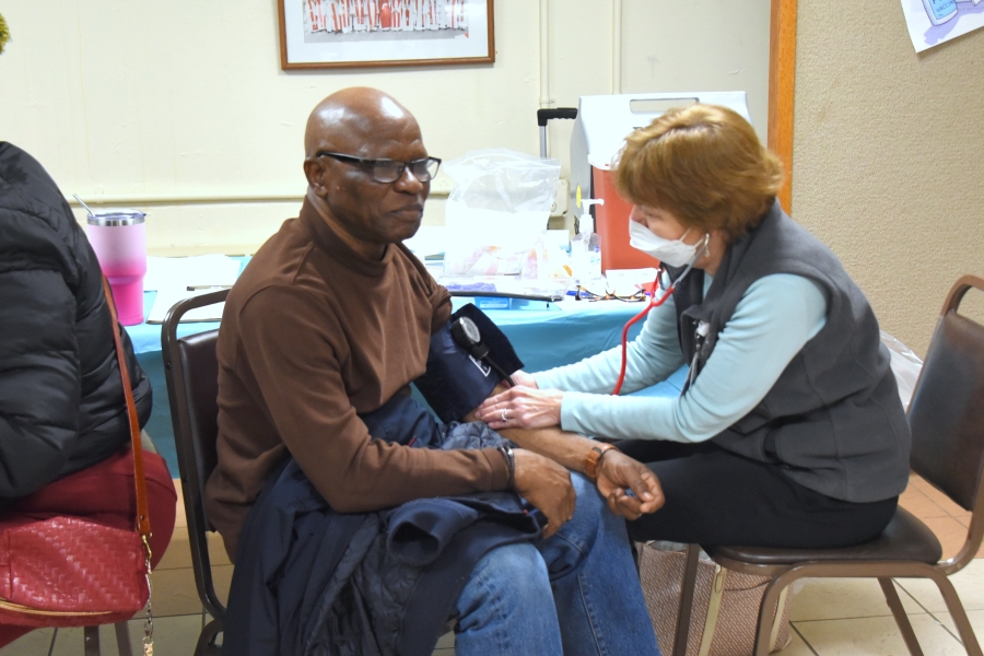 Man having his blood pressure taken