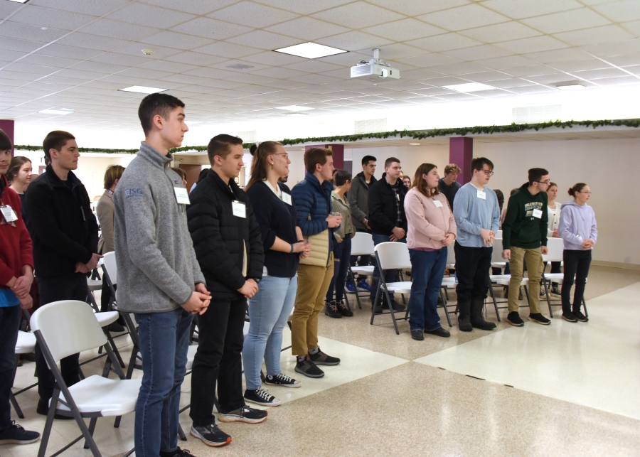 Teens standing in a group