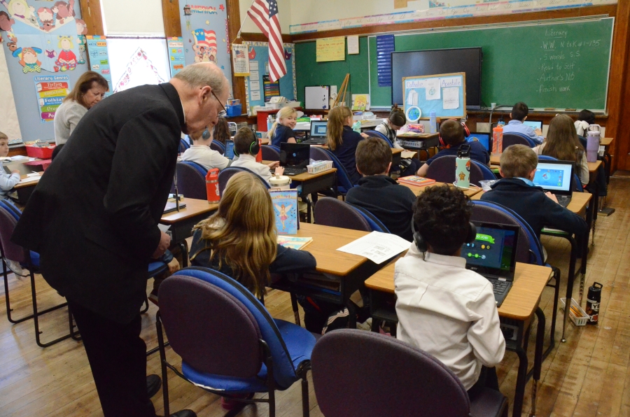 Students seated in a classroom.