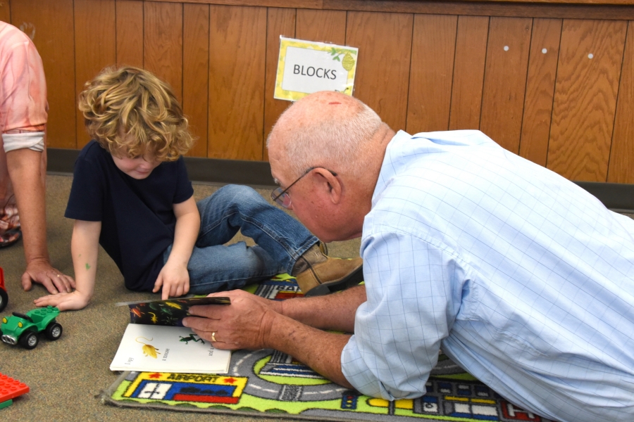 Sam Cetrano with a preschooler.