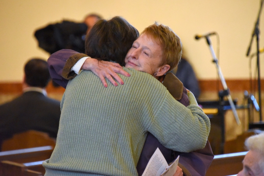 Women hugging