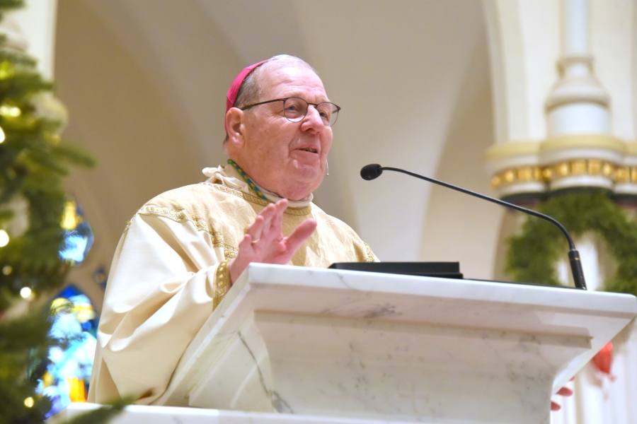 Bishop Robert Deeley delivers his homily.