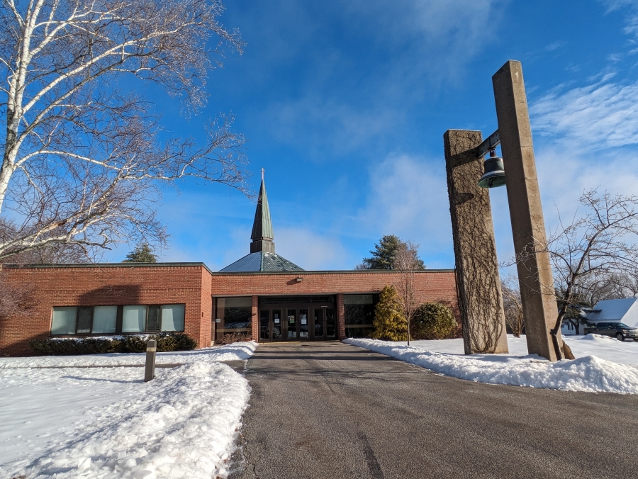 Snow and Church in background