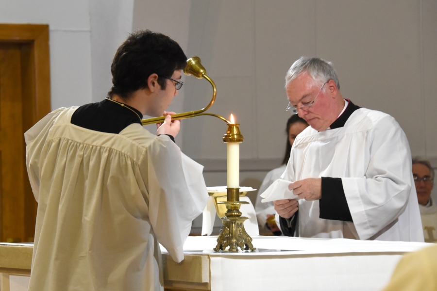 Lighting the candles for the first time.