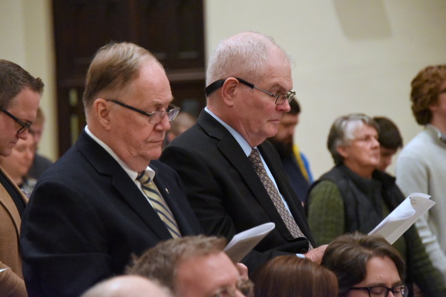 Two men standing - Rite of Election - Cathedral of the Immaculate Conception