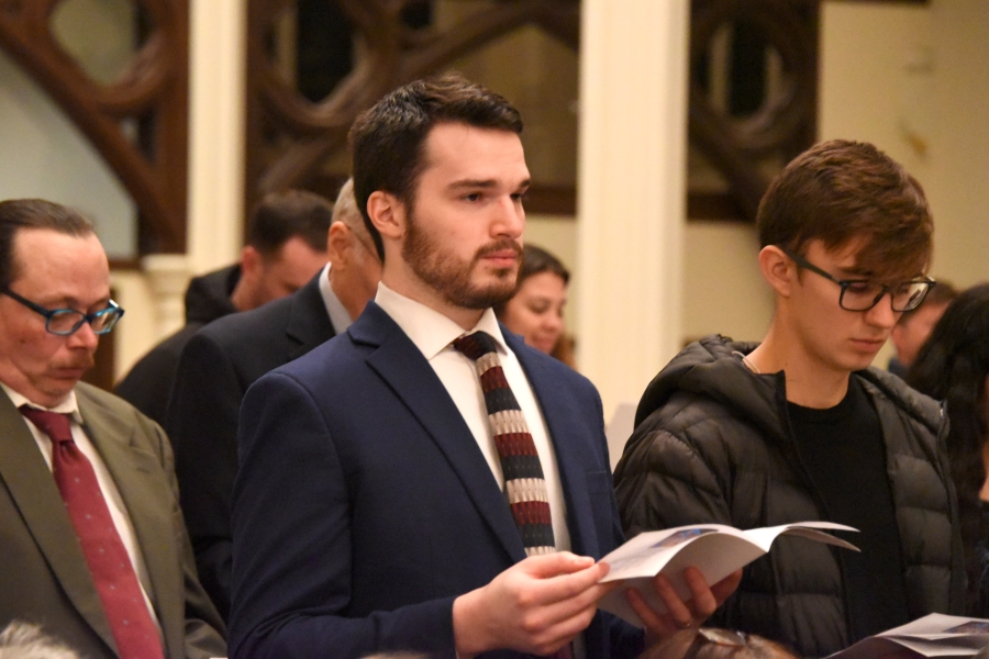 Man standing - Rite of Election - Cathedral of the Immaculate Conception