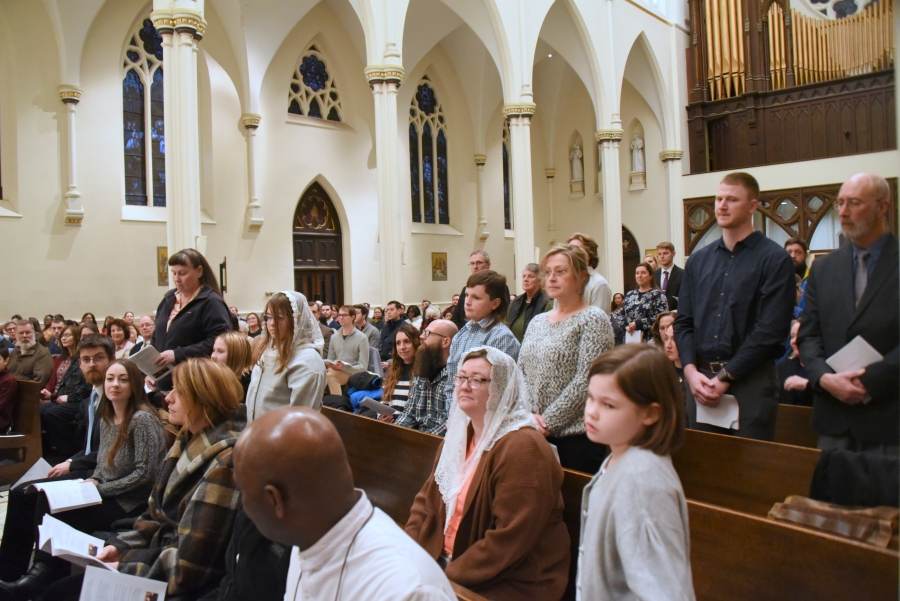 People standing - Rite of Election - Cathedral of the Immaculate Conception