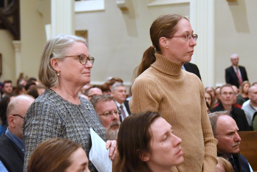 Two women standing - Rite of Election - Cathedral of the Immaculate Conception