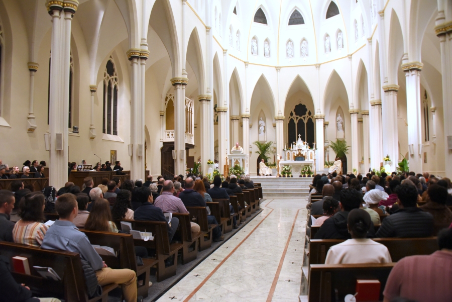 A view from the back of the church.