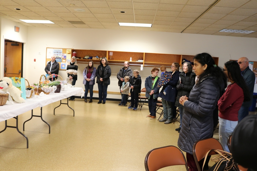 Gathering at St. Mary Church Hall in Bangor