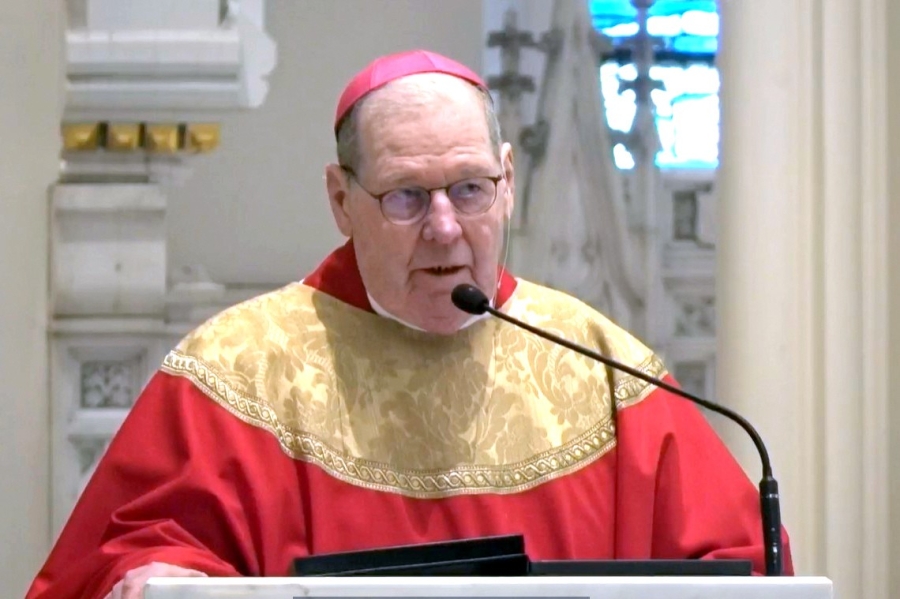 BIshop Robert Deeley delivers his homily.