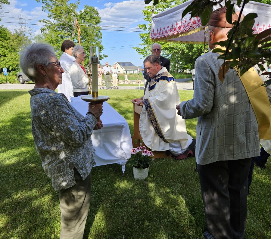 Eucharistic procession at St. Joseph Church, Bridgton