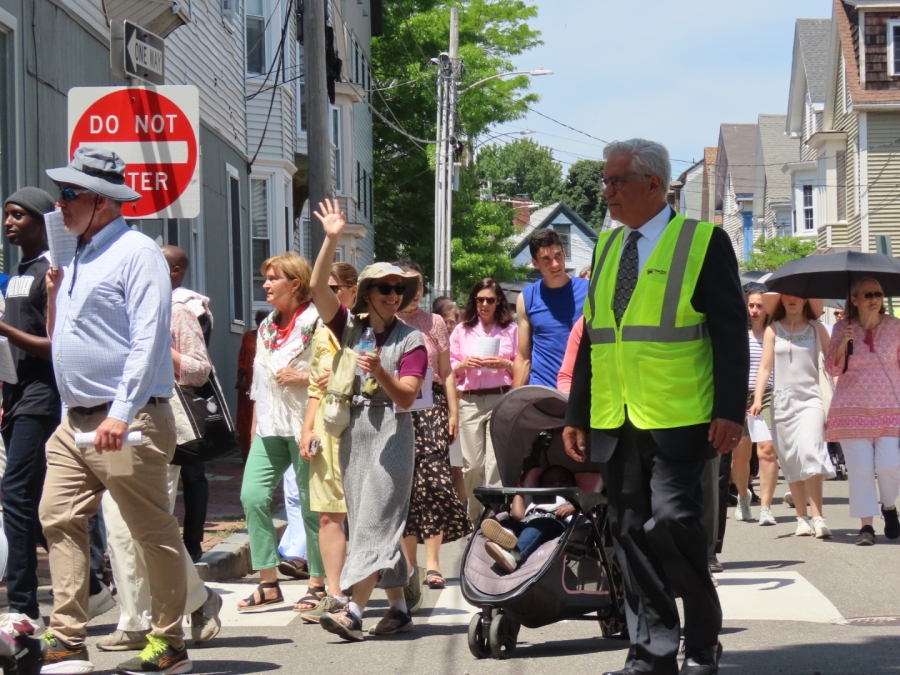 people walking in the Feast of Corpus Christi Procession