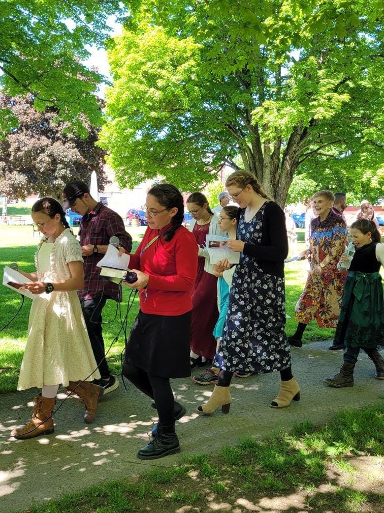 people walking in the Corpus Christi Procession