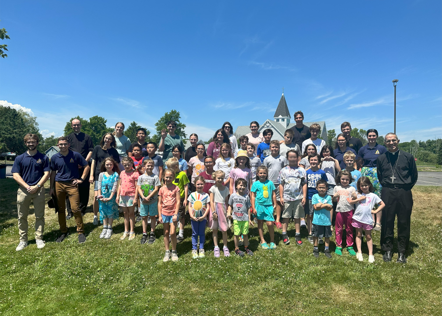 campers with Bishop Ruggieri