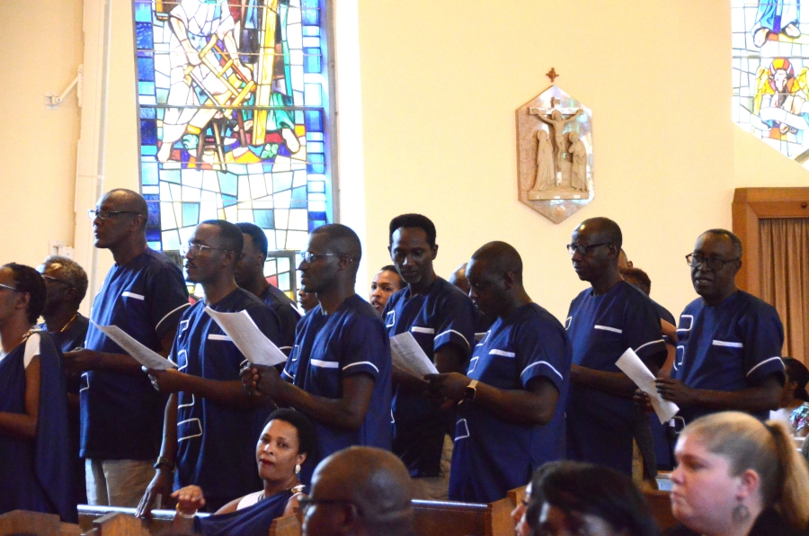 Men singing in choir