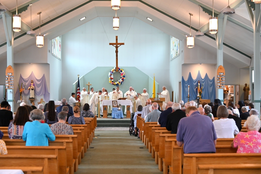 View from the back of St. Margaret Church in Old Orchard Beach.