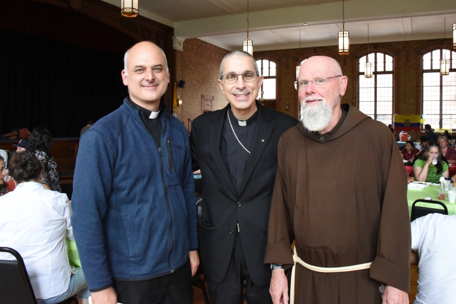 Father Seamus Griesbach, Bishop James Ruggieri, and Father Michael Sevigny, OFM Cap.