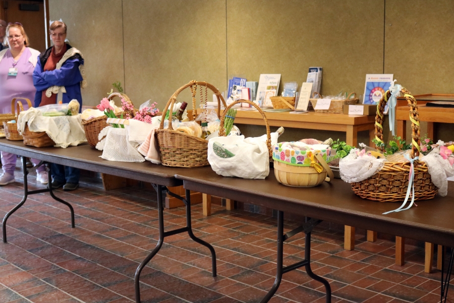 Easter baskets at St. Mary Church in Bangor.