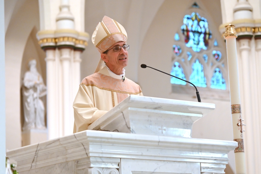 Bishop James Ruggieri delivers his homily.
