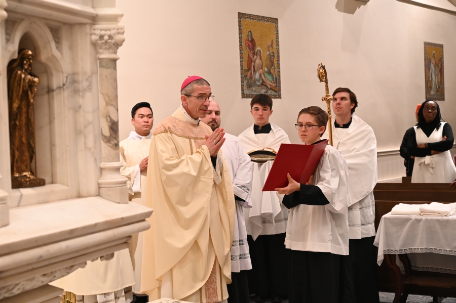 Bishop at the baptismal font