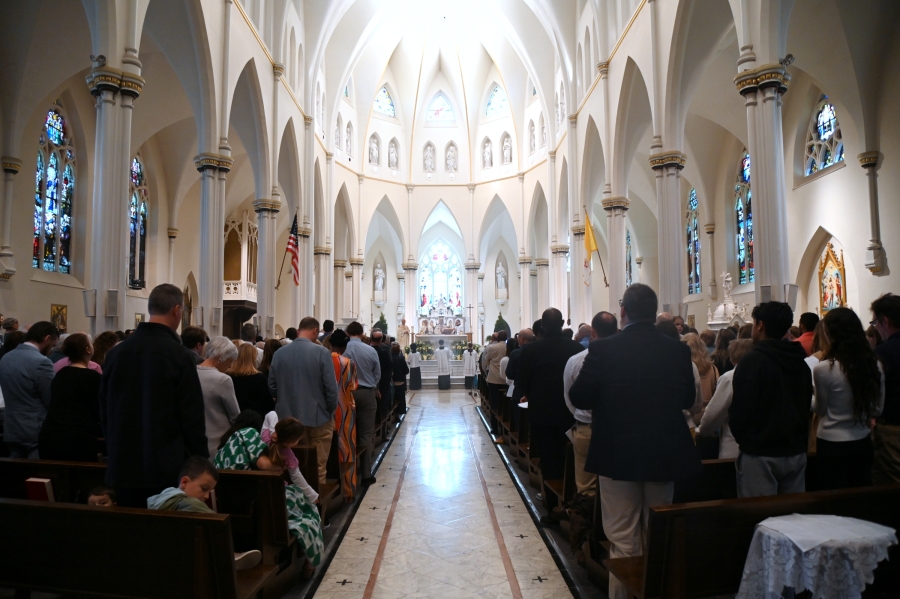 A view from the back of the church.