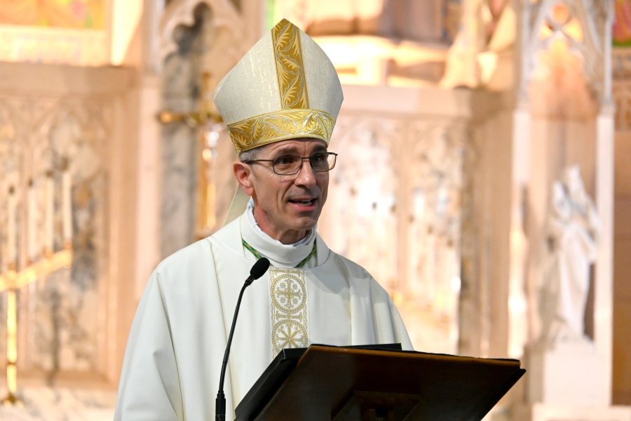 Bishop James Ruggieri gives his homily.