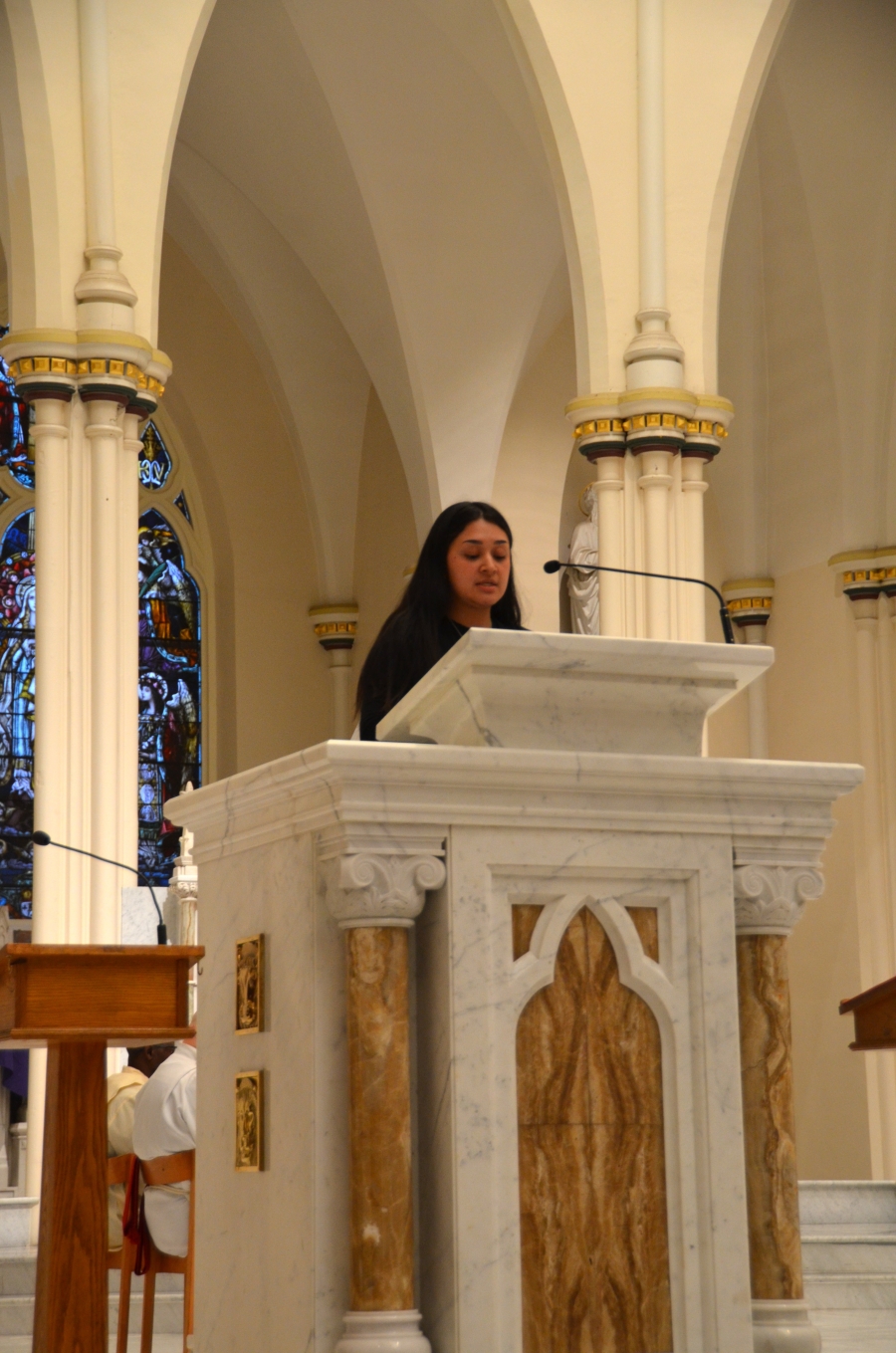 Woman speaking at the ambo