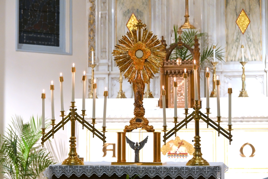 Monstrance and candles