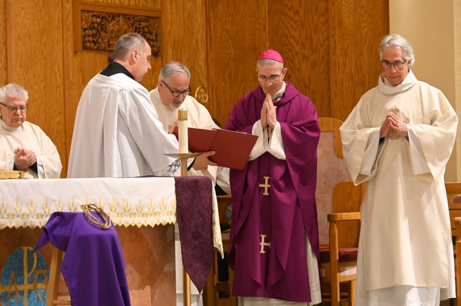 Bishop Ruggieri and Deacons Rodney Deschaine, Carl Gallagher, and Timothy Doherty