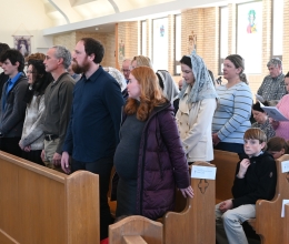 A group of candidates and catechumens at St. John the Baptist Church in Winslow