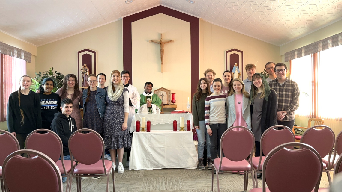 People gathered in the CLC chapel