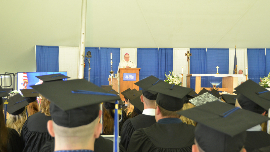 Bishop Deeley celebrates the Baccalaureate Mass, part of Saint Joseph College of Maine's Commencement Weekend. 