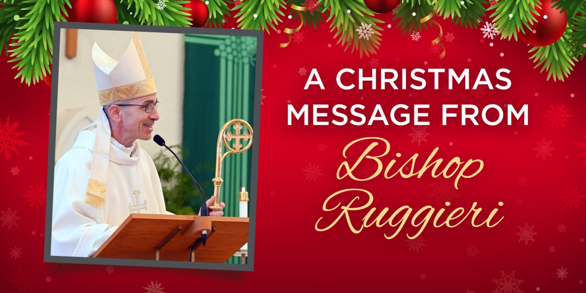 Picture of the bishop with words A Christmas Message