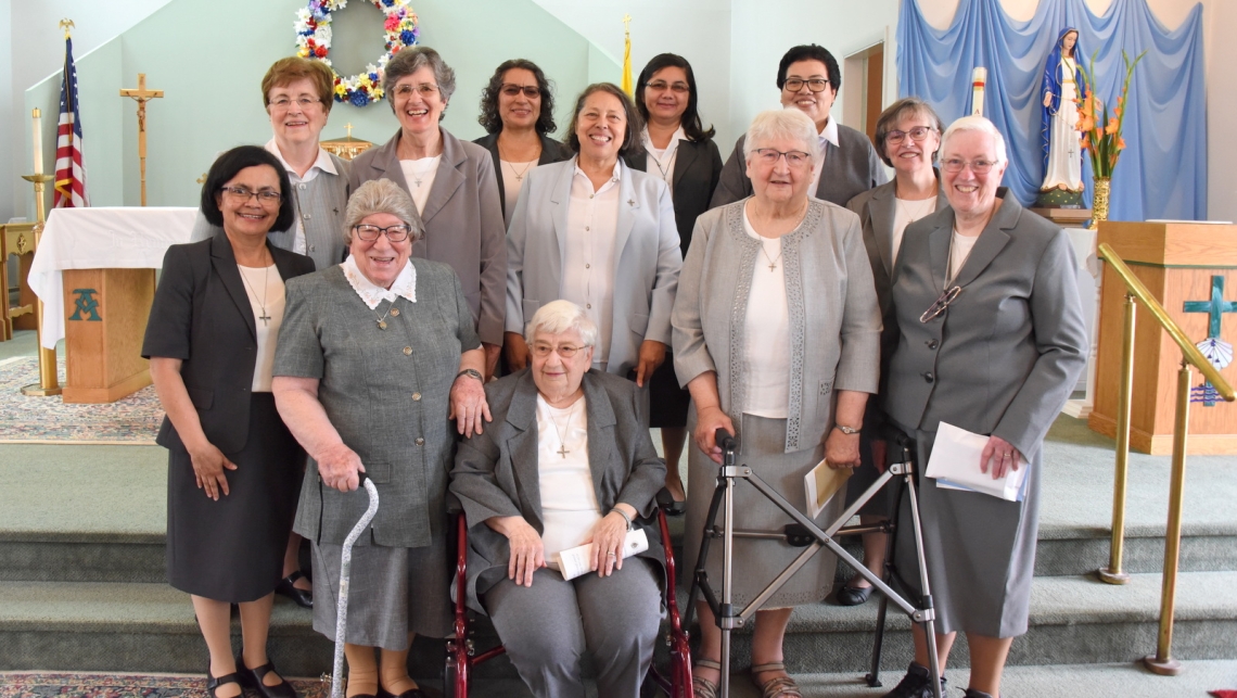 Members of the Sisters of Our Lady of the Holy Rosary in a posed photo.