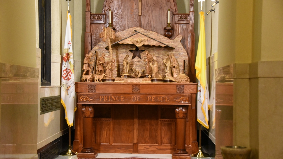 The Nativity scene and altar