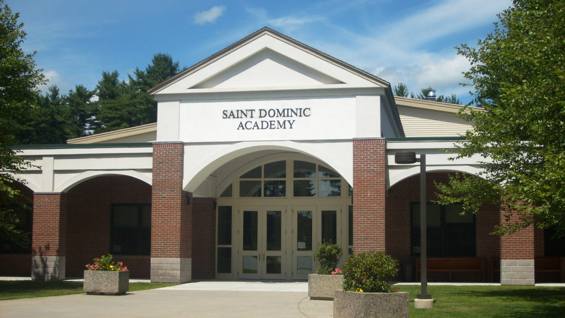 The entrance of St. Dominic Academy in Auburn