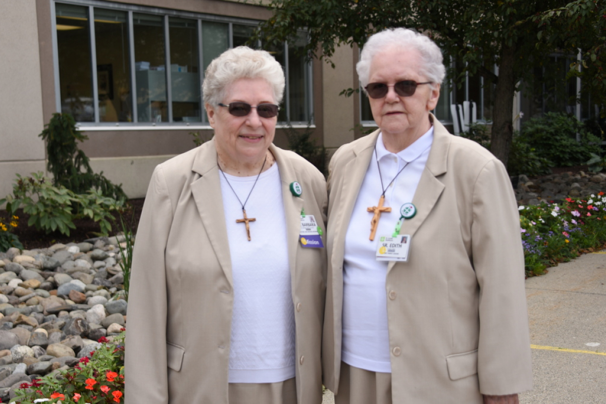 Felician Sisters outside St. Joseph Hospital in Bangor
