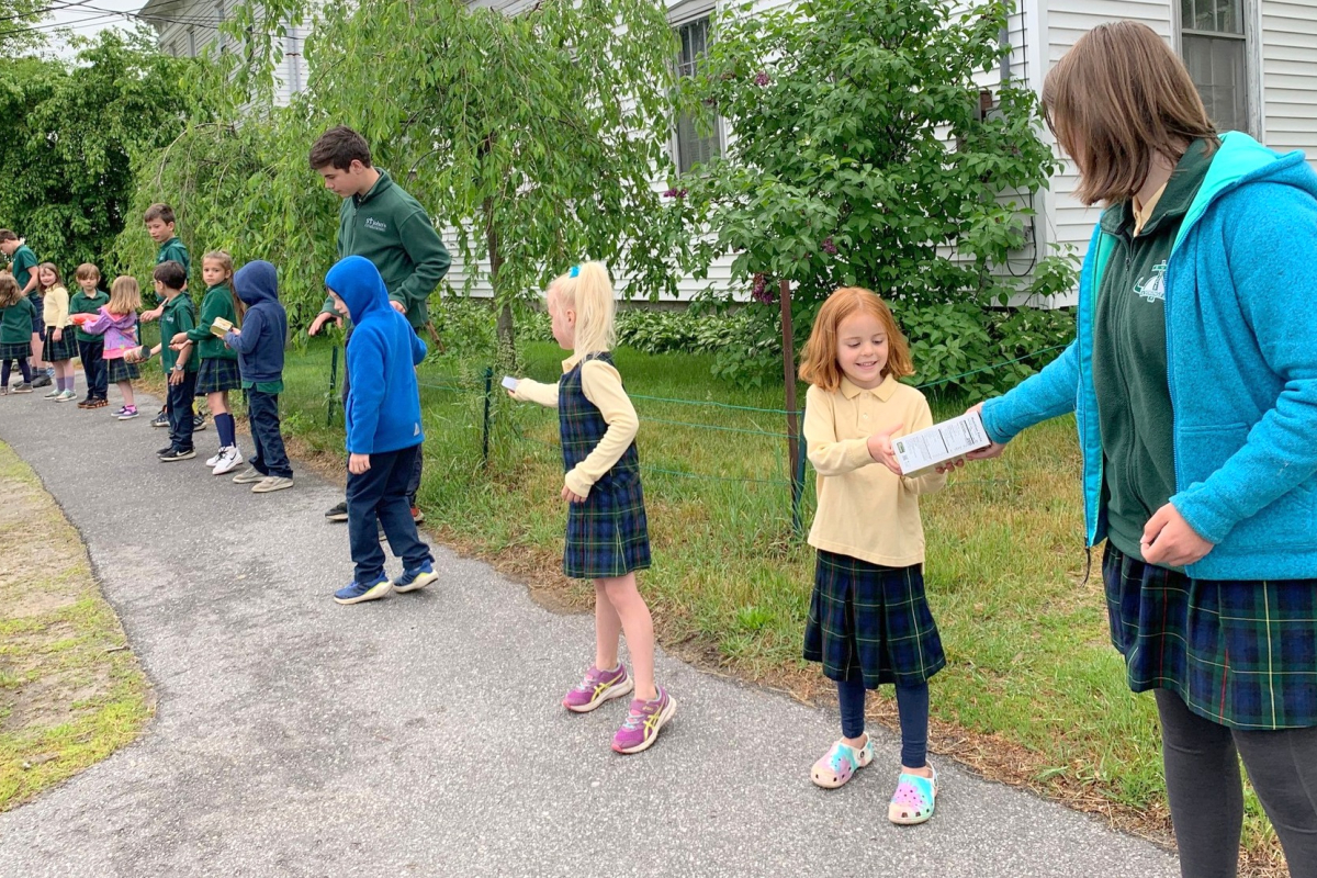 Human chain at St. John's Catholic School in Brunswick 